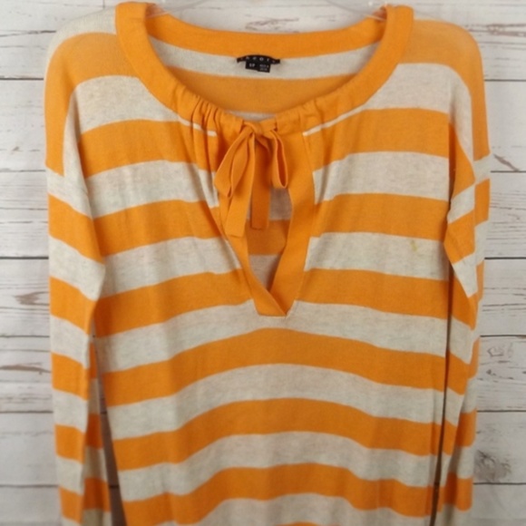THEORY Riviera striped sweater Coral Stripe - Picture 2 of 5